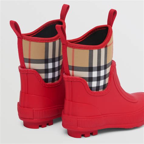 burberry rain boots check print|burberry neoprene boots.